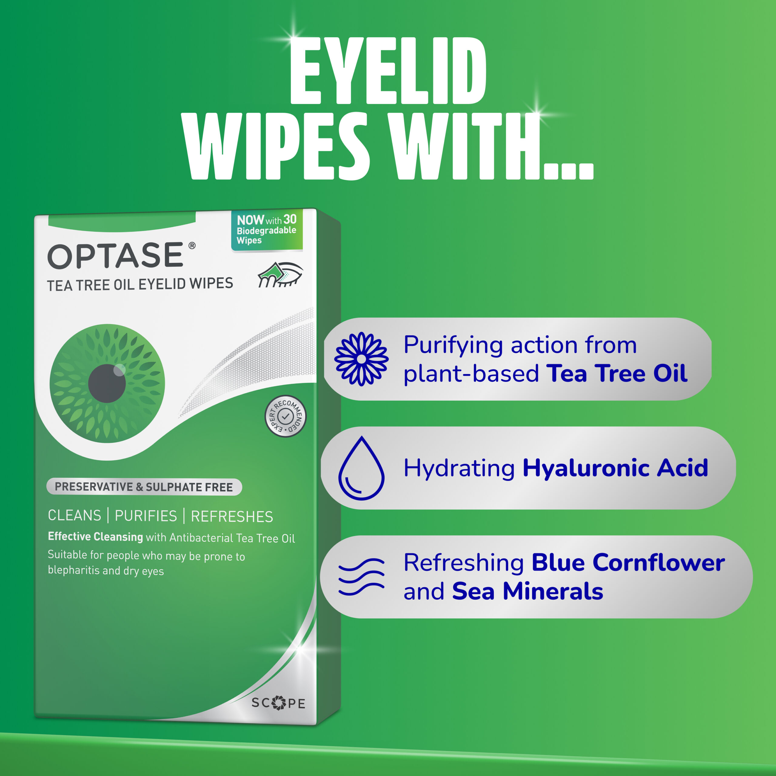 Optase® Tea Tree Oil Eyelid Wipes