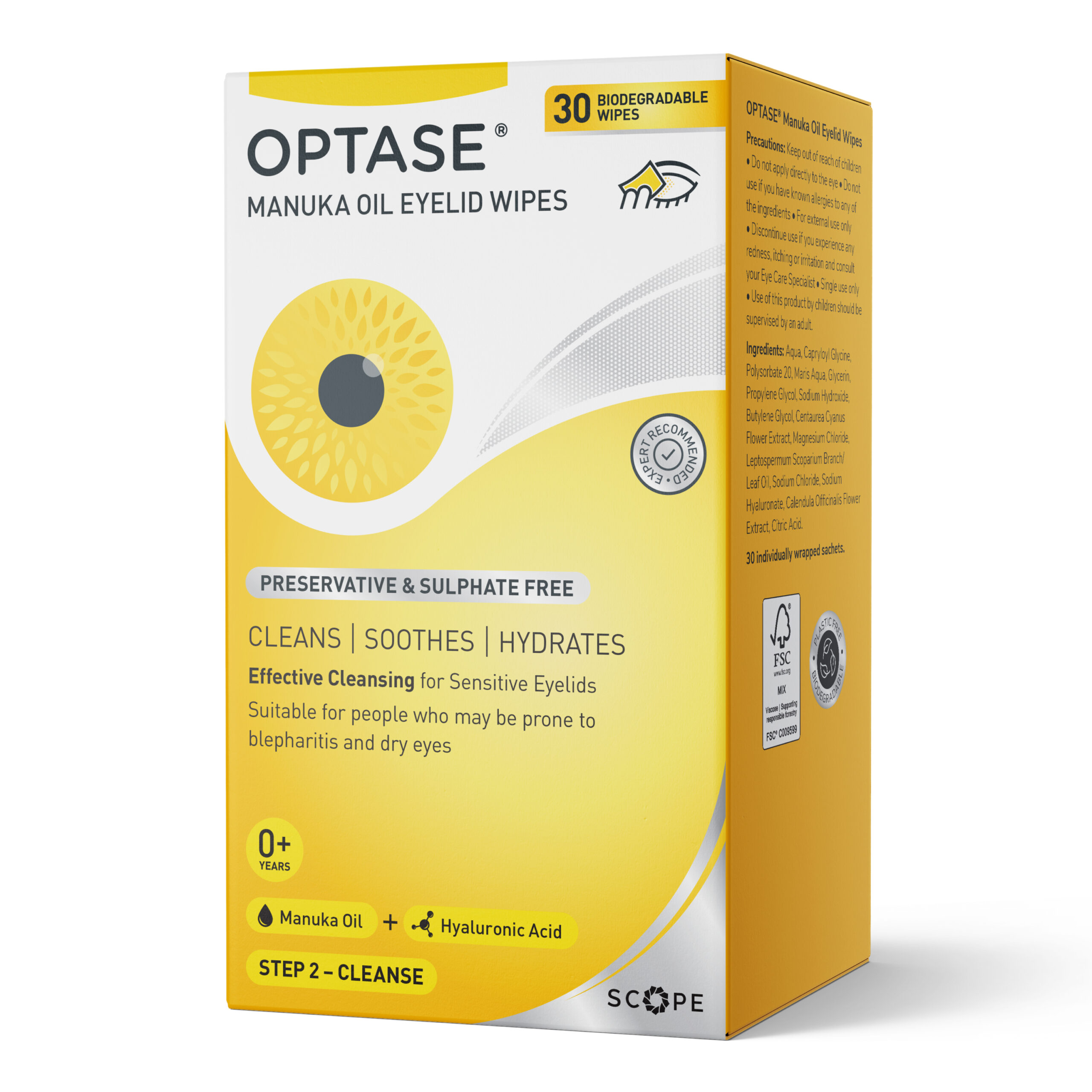 Optase® Manuka Oil Eyelid Wipes