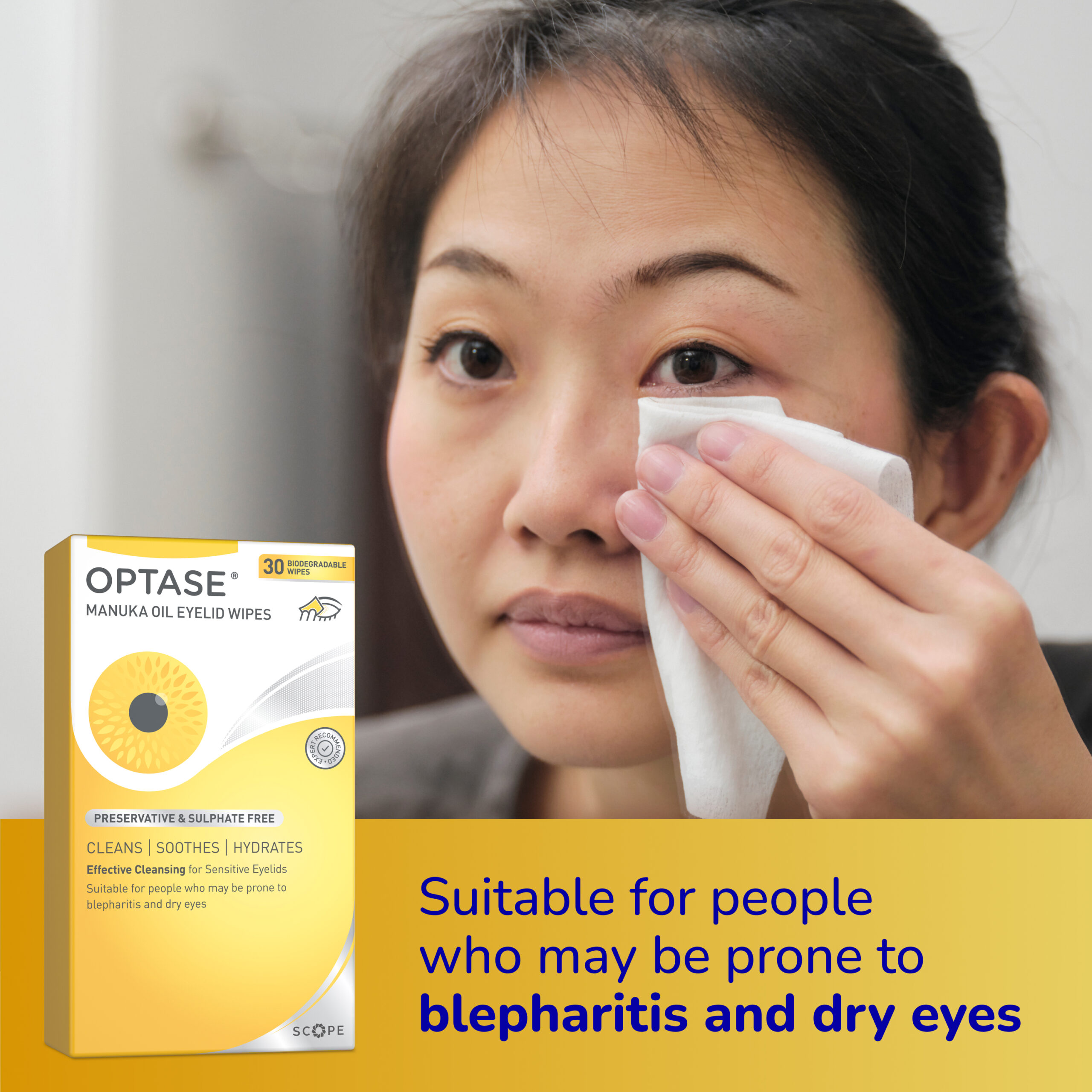 Optase® Manuka Oil Eyelid Wipes